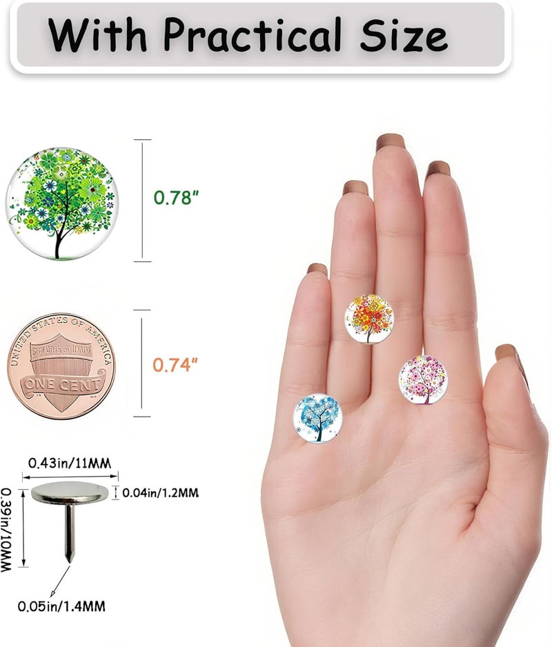 Tandarui Push Pins,Thumb Tacks,Decorative Push Pins,Cute Thumb Tacks and Pushpins for Bulletin Board, Pin Board for Cork Board,Office Decor,or Home Décor (Tree-24) - Image 4